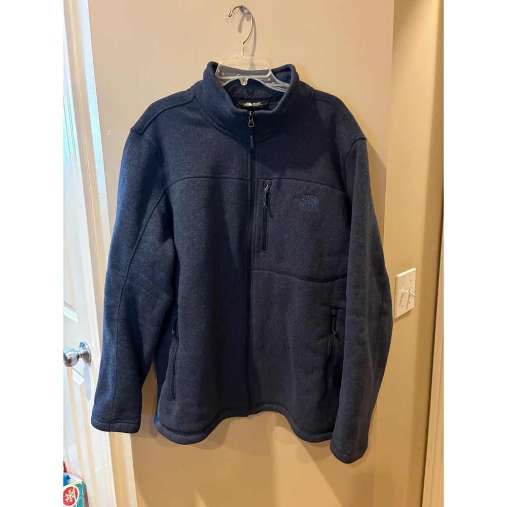 The North Face Gordon Lyons Full Zip Fleece Jacket Navy Blue XXL Mens